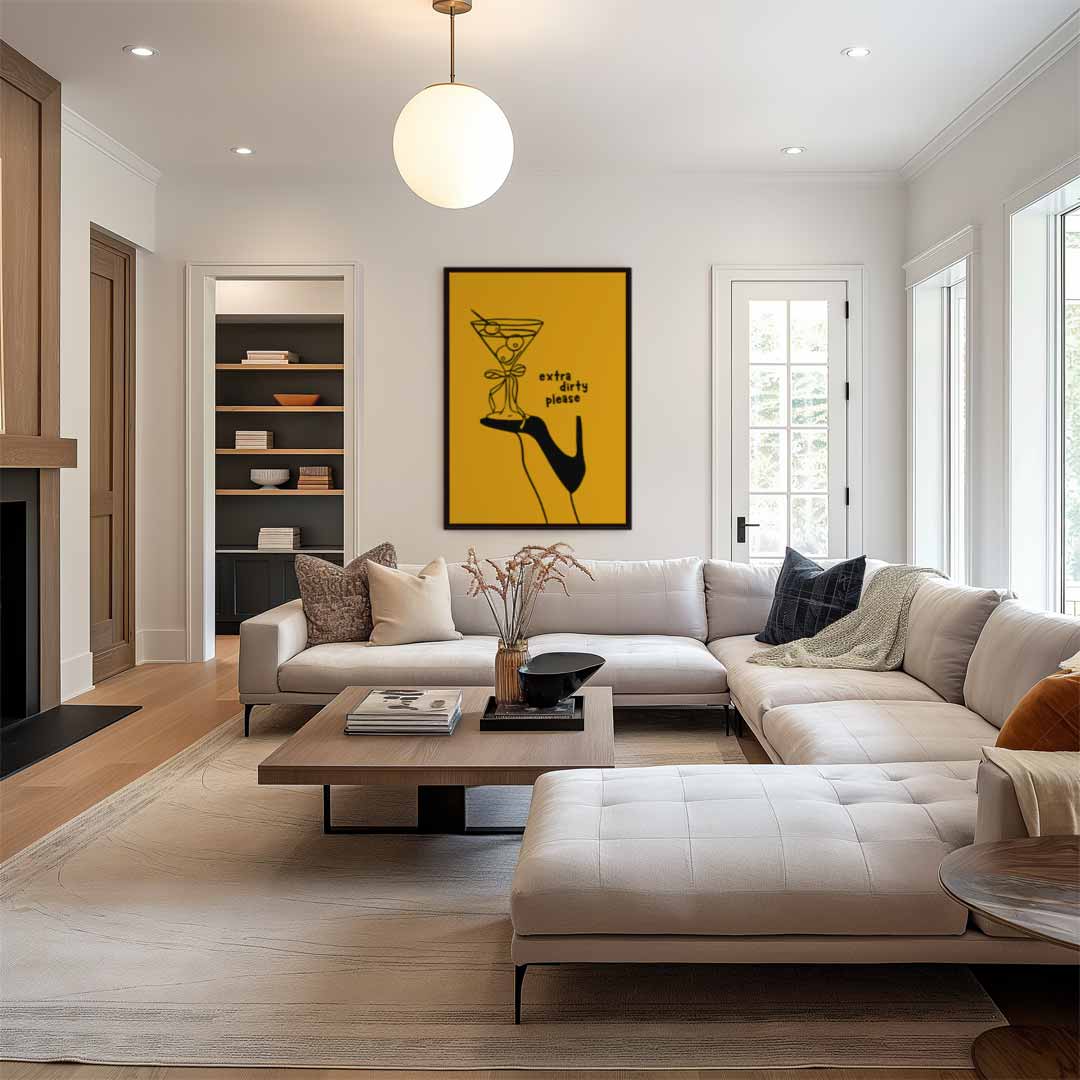 Cocktail Chic – kunstwerk met zwarte baklijst