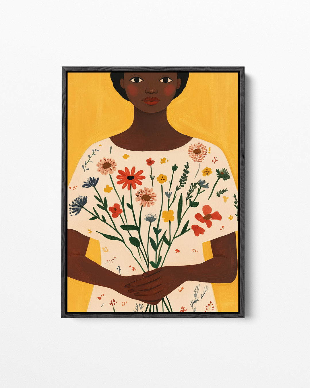 Bloemenportret vrouw – staand wanddecoratie kunstwerk