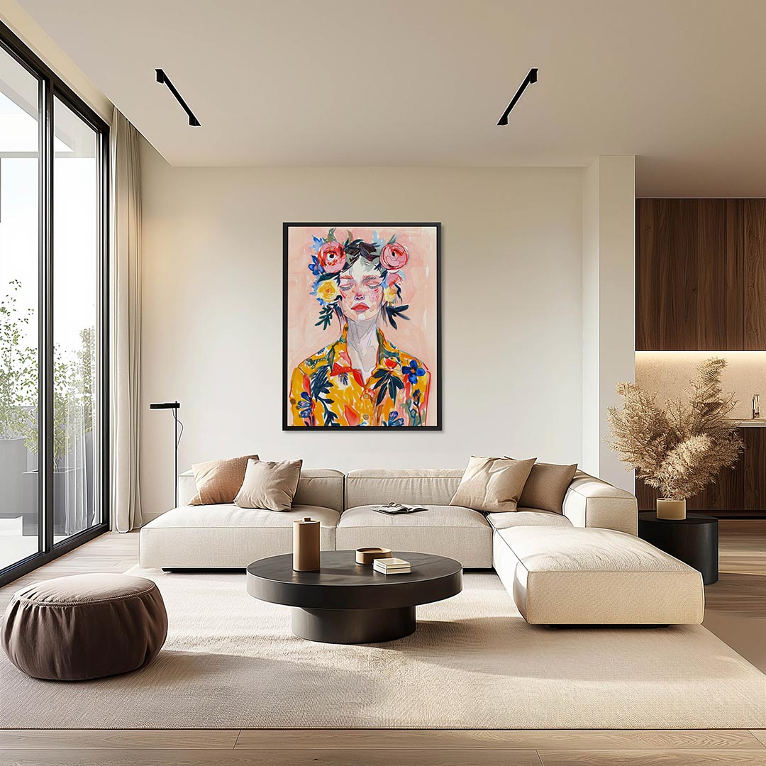 Portret illustratie – moderne staande wandkunst