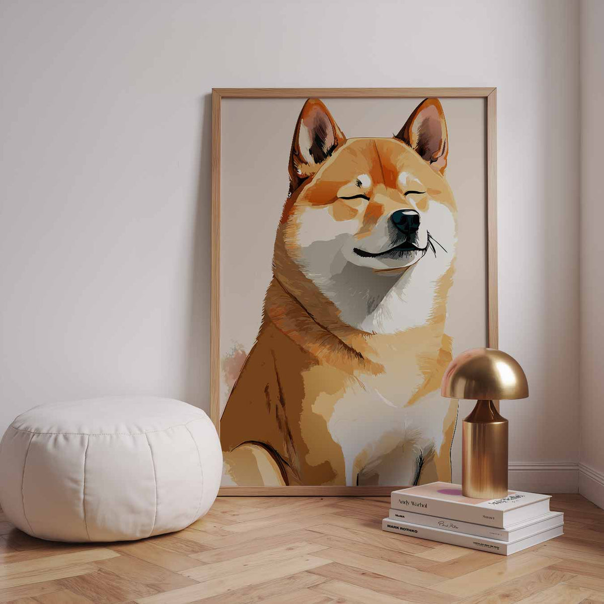 Schattige Shiba Inu Illustratie – dieren poster in staand formaat