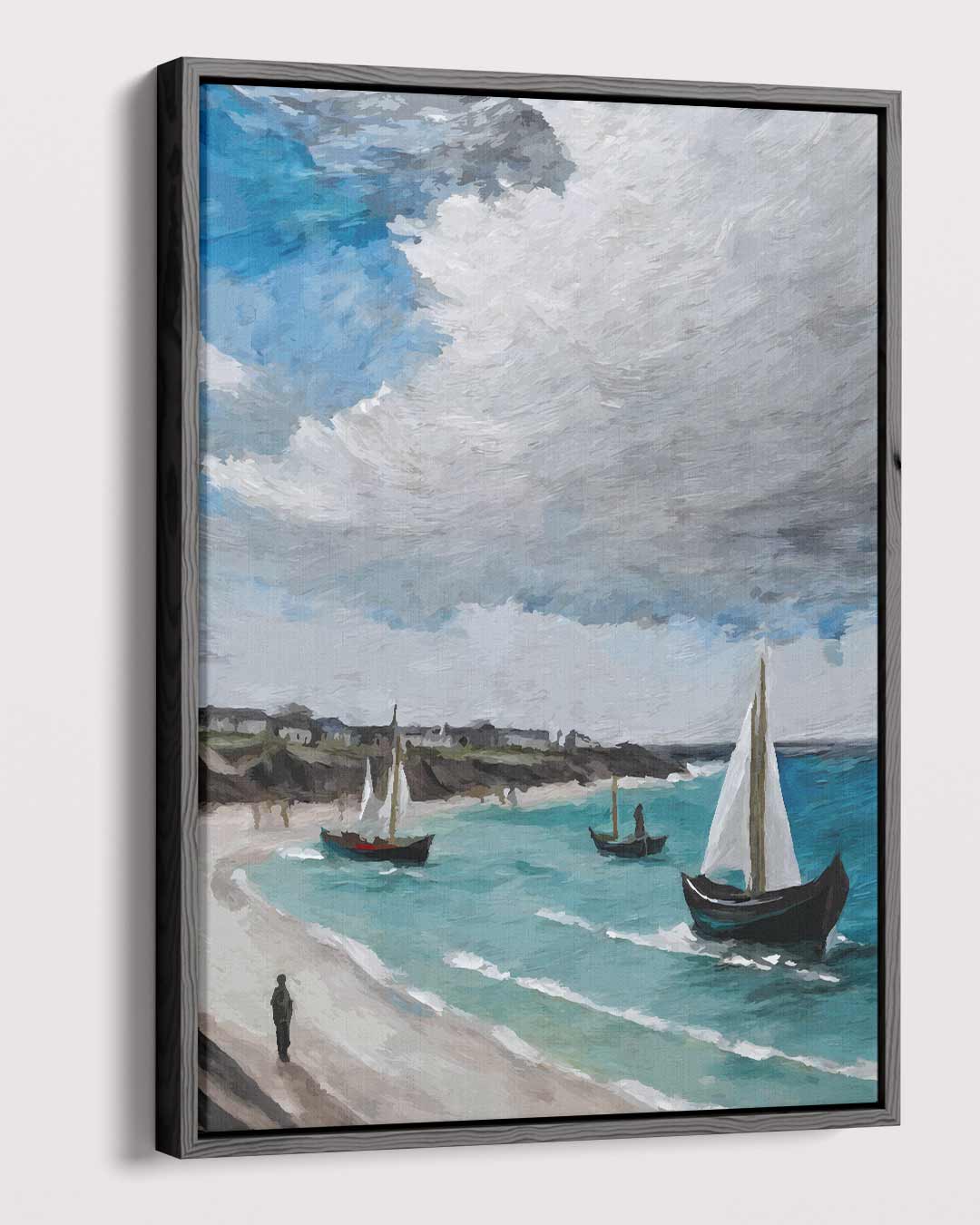 Zeezicht met Vissersboten – dibond kunstwerk als wanddecoratie