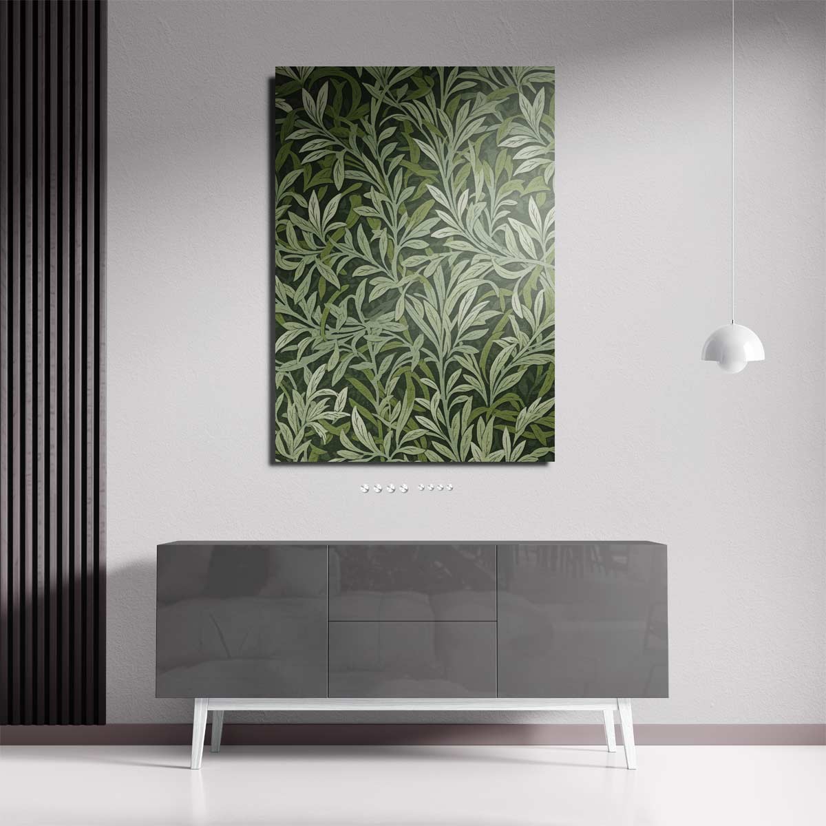 Groene Bladpatroon Wanddecoratie – staande wandkunst voor woonkamer of interieur