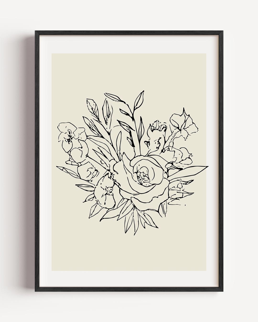 Bloemenpracht Lijntekening – keuken portret poster als wanddecoratie