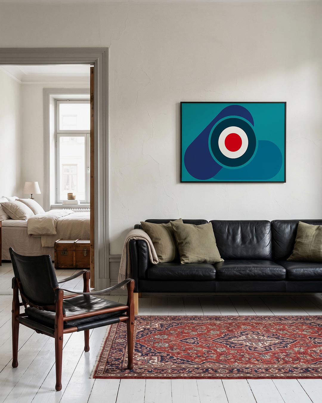 Cirkelvormen en kleur – geometrische Bauhaus poster in liggend formaat