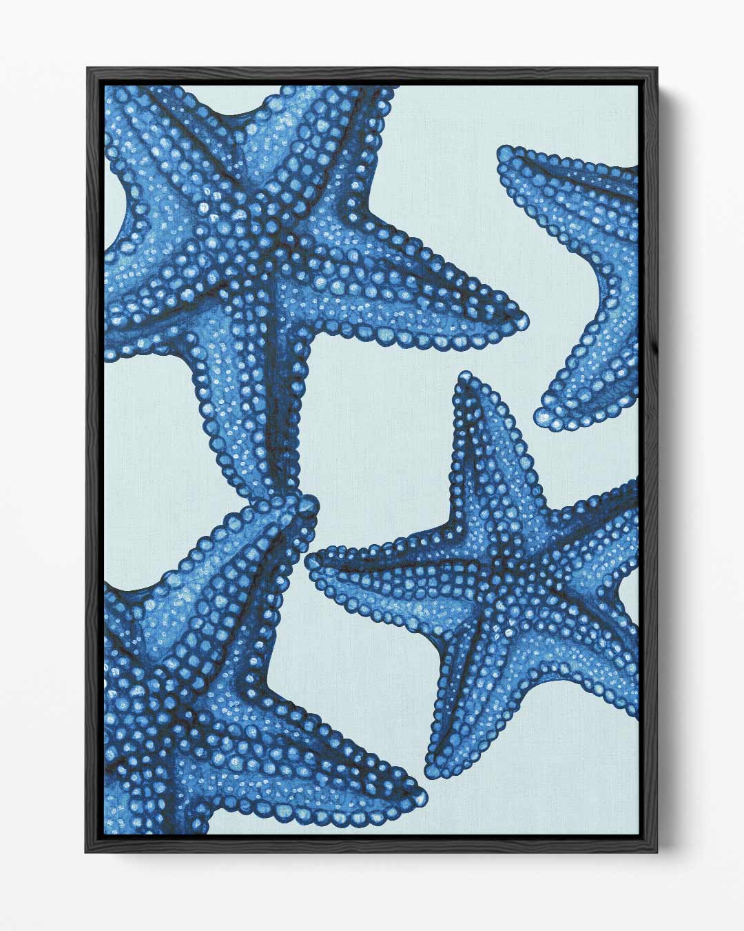 Blauwe zeesterren – portret kunstwerk als wanddecoratie