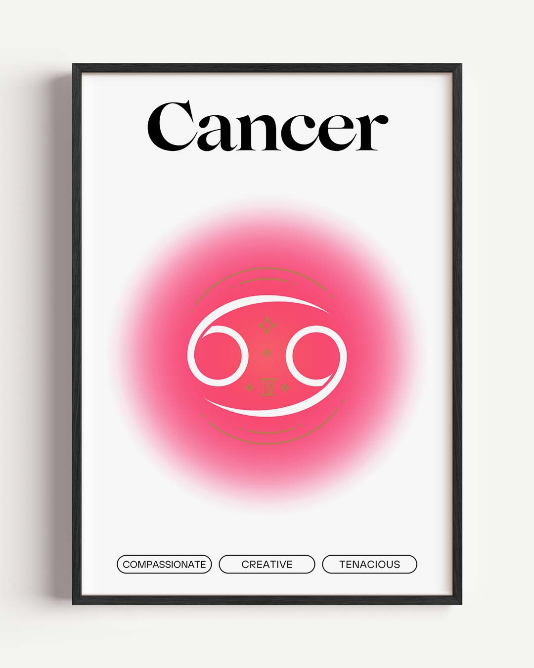 Inspirerende Kreeft Astrologieposter – mindful portret poster als wanddecoratie