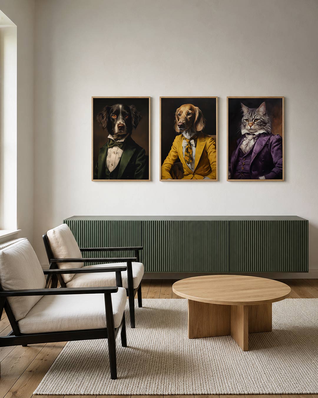 Abstract – een abstracte posterset met donkere tinten en een rustige visuele opbouw – weergave 2