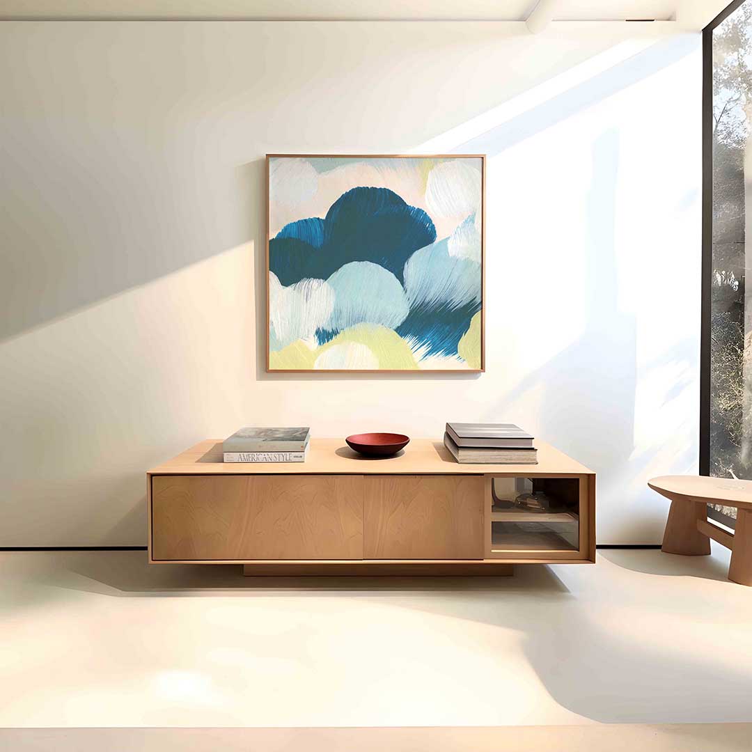 Abstracte wolken – vierkante schilderkunst wanddecoratie van WallArtistic