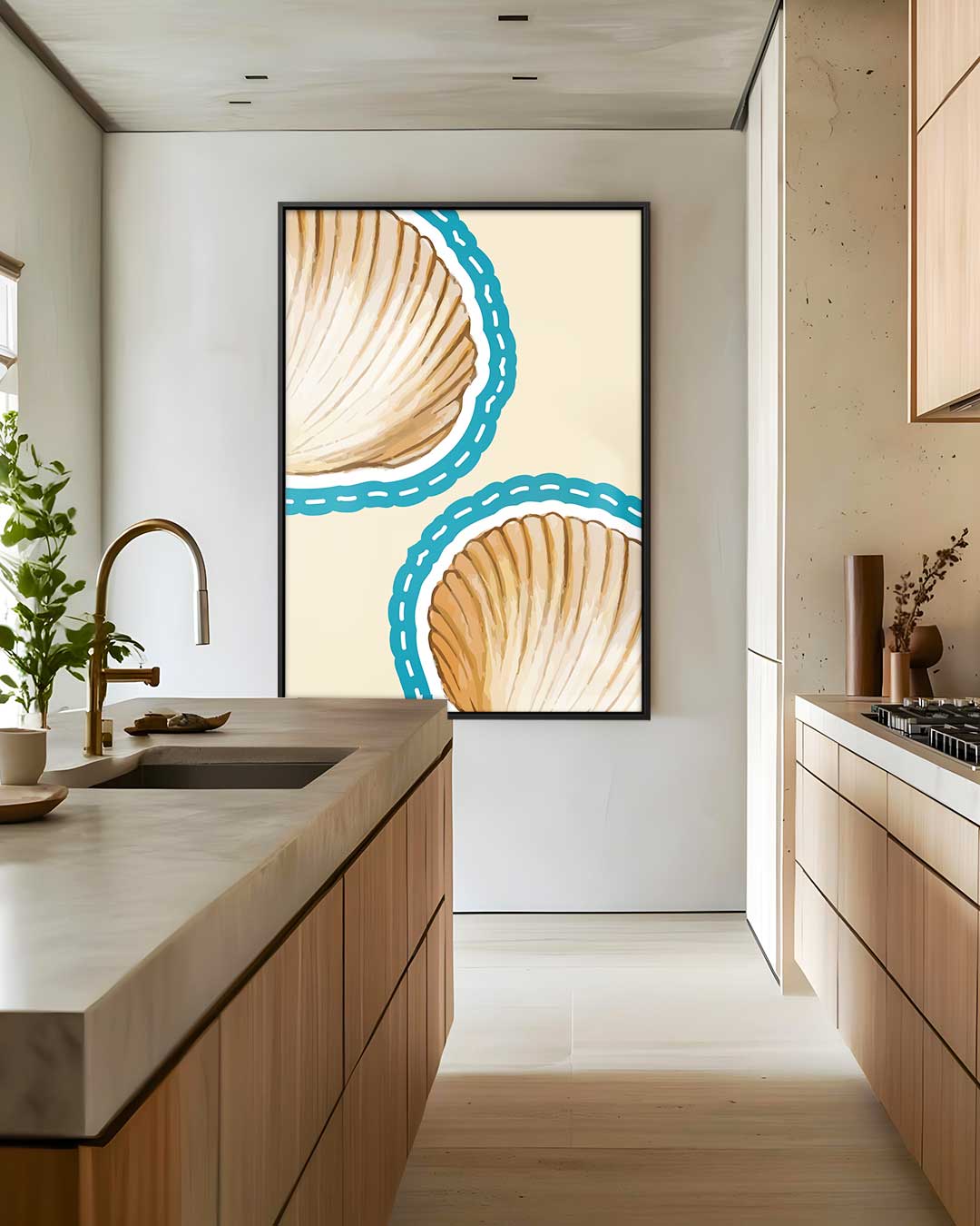 Schelpensymfonie – staand kunstwerk voor modern interieur