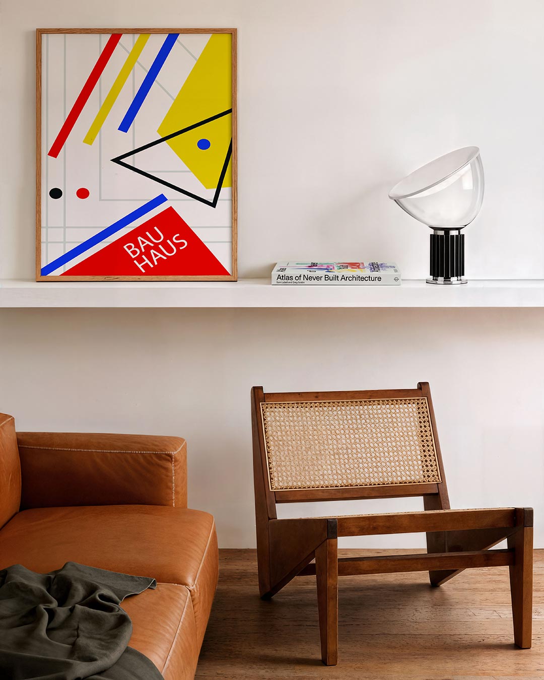 Lijnen en kleurvlakken – staande Bauhaus poster voor aan de muur
