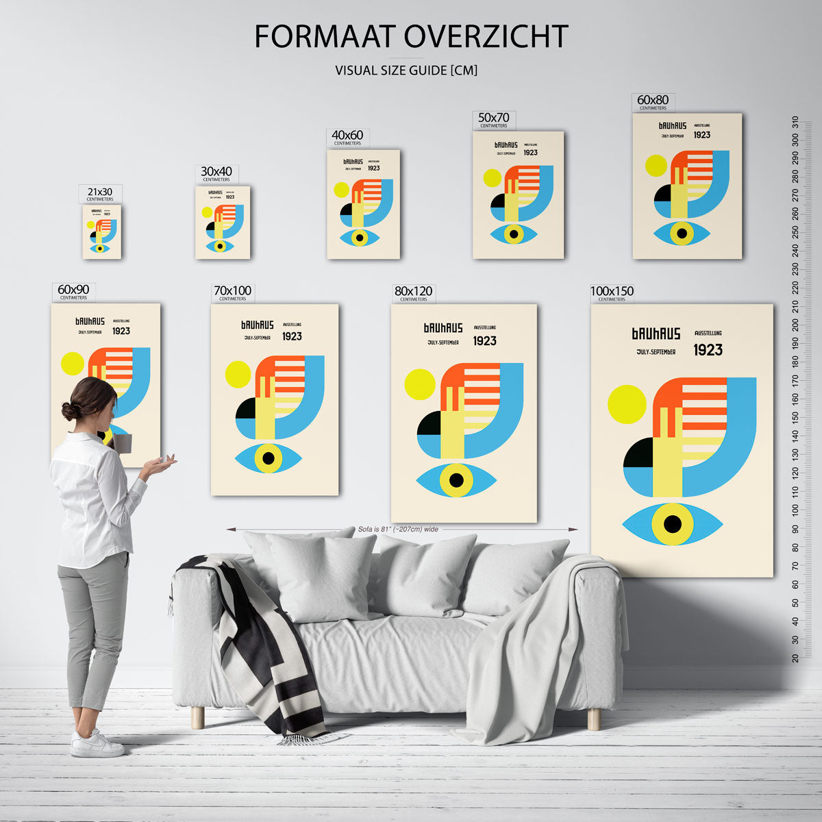 Vorm en kleurvlakken – geometrische poster in Bauhaus-stijl van WallArtistic