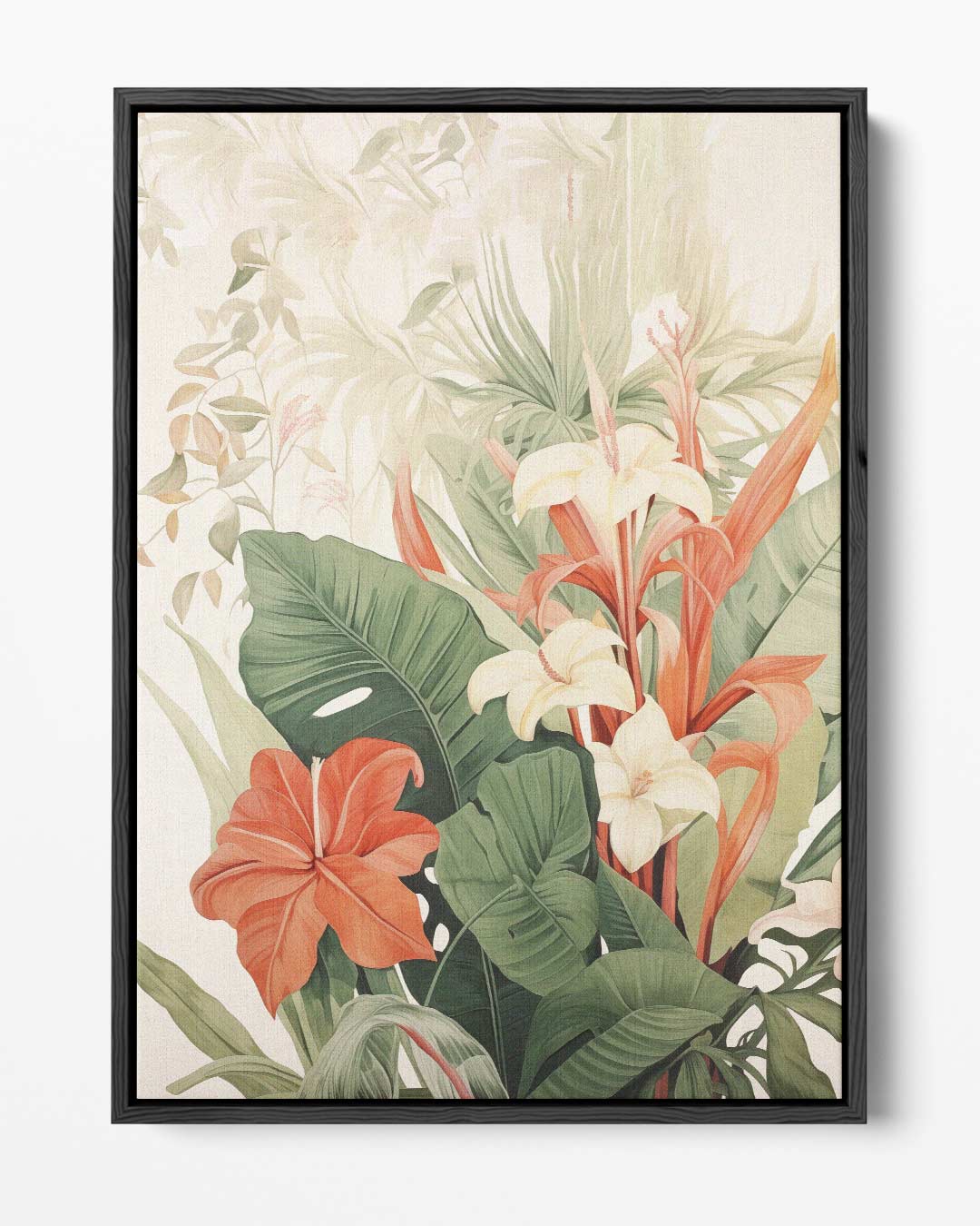 Tropische Bloemenpracht – portret kunstwerk als wanddecoratie
