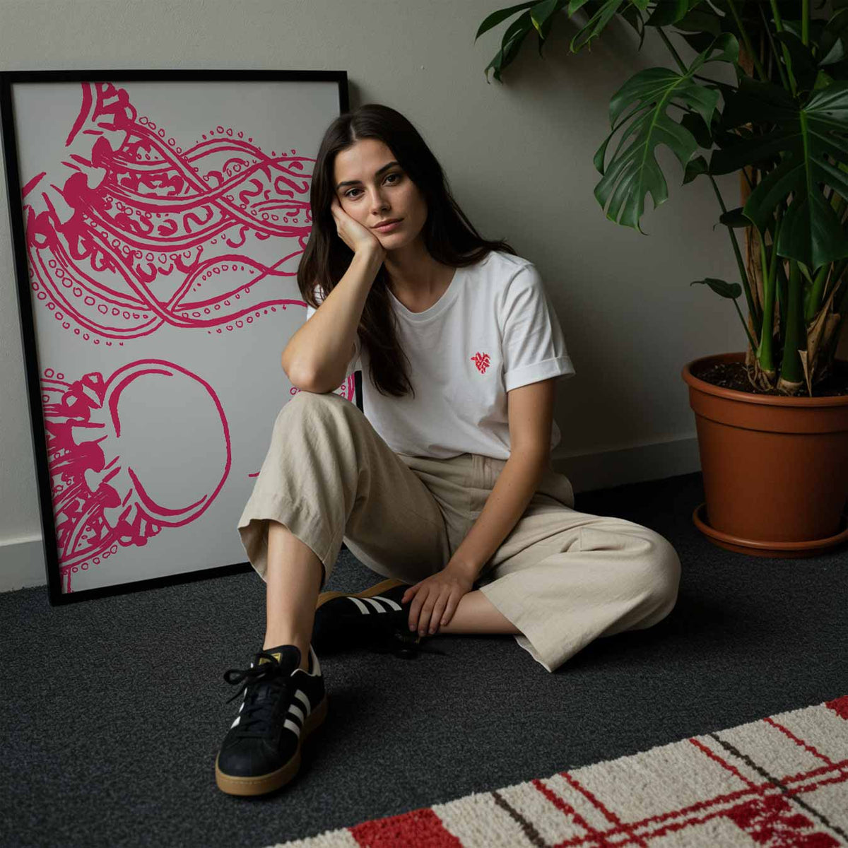 Vrolijke Octopus Kunstposter – staande muurposter met dierenthema