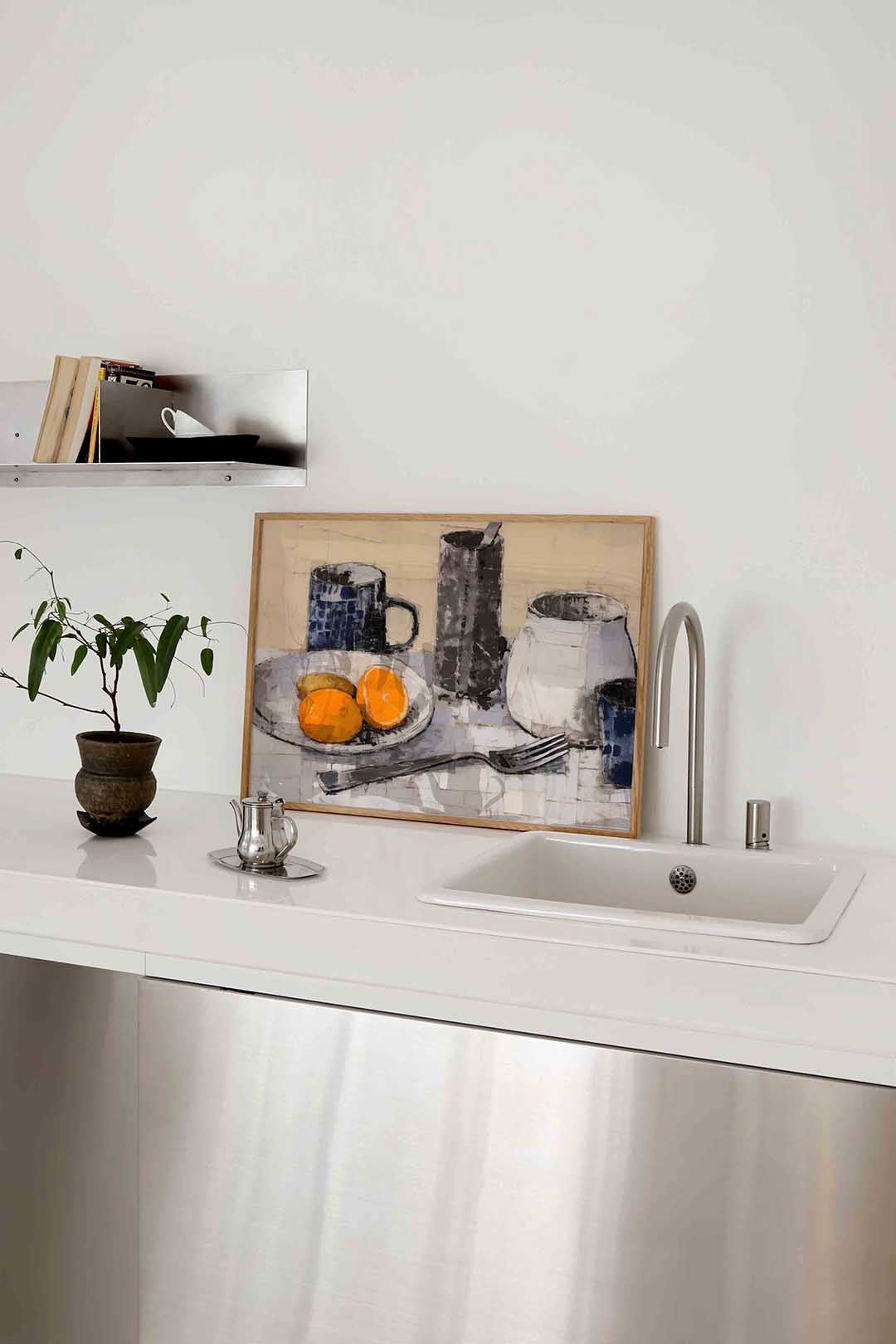 Stilleven met fruit en servies – keukenposter in liggend formaat
