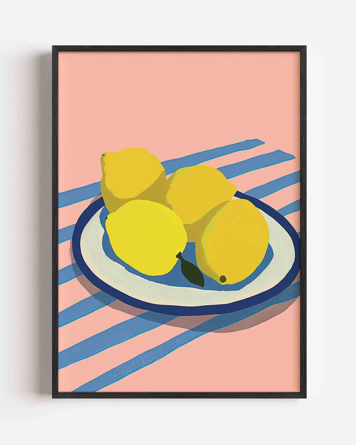 Citroenen op bord – hedendaagse illustratie portret poster als wanddecoratie