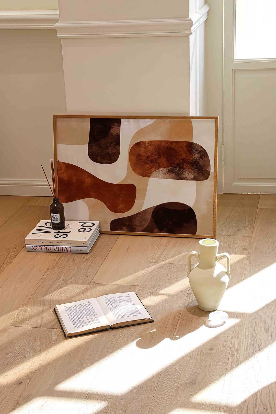 Abstracte vormen – liggende abstracte wanddecoratie van WallArtistic