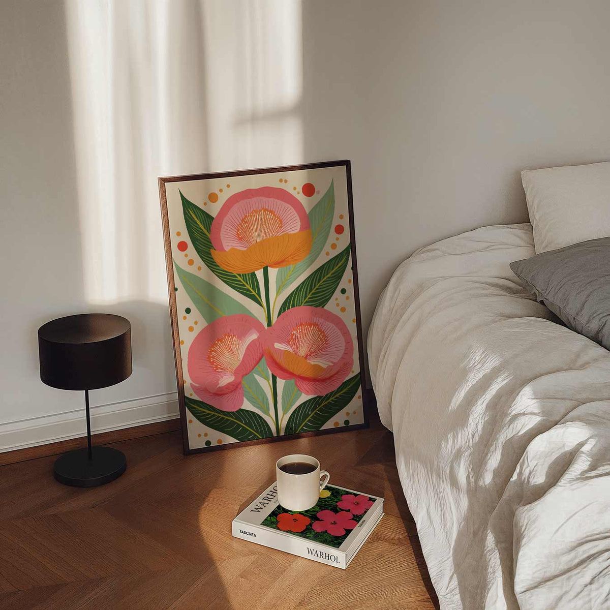 Bloemrijke Elegantie – staande bloemen wanddecoratie van WallArtistic