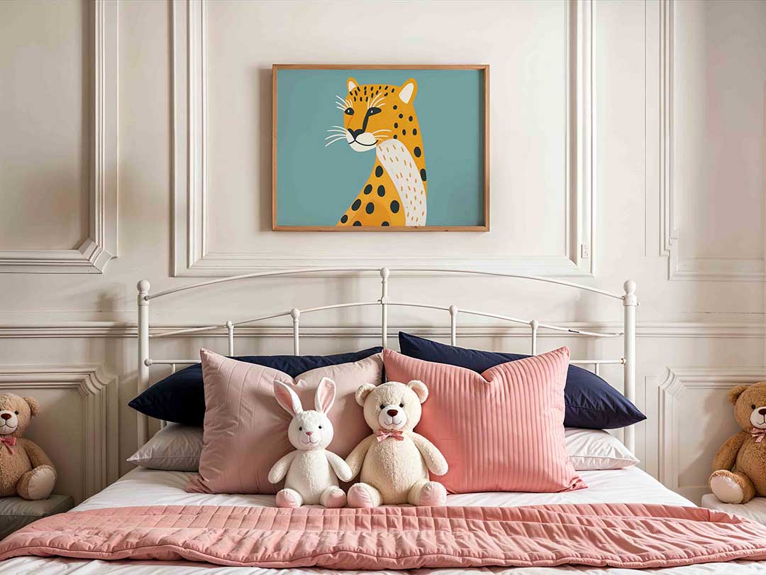 Luipaard illustratie – kids poster in liggend formaat