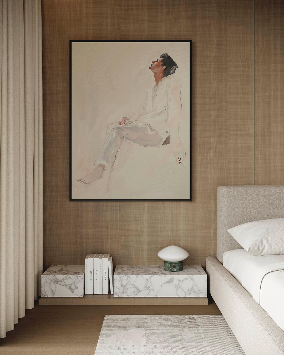 Zittende reflectie – staand wanddecoratie kunstwerk