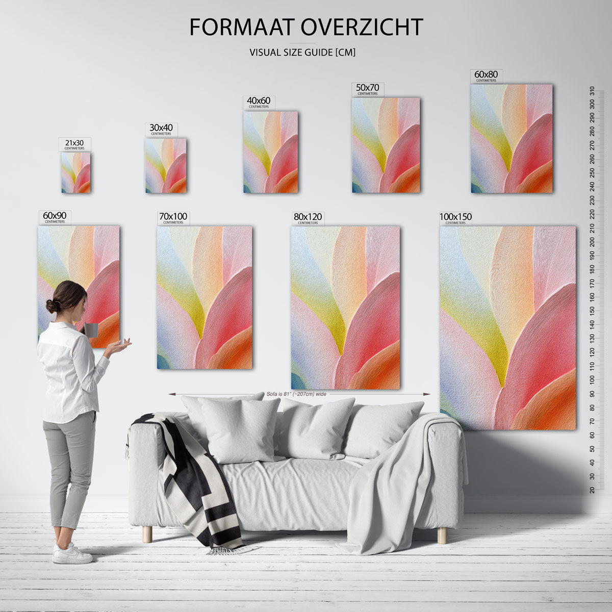 Abstracte vormen – staande muurposter met abstracte vormen