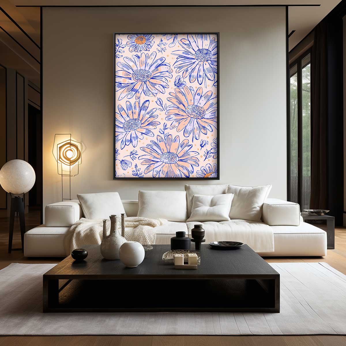 Bloemenpracht Illustratie – dibond wanddecoratie in staand formaat