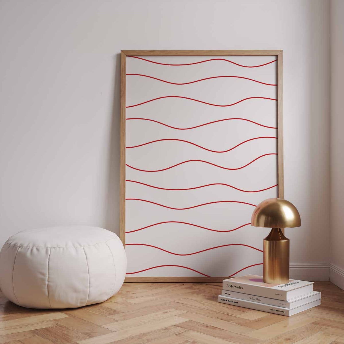 Golvende Lijnen Design – staande kleurrijke abstracte wanddecoratie van WallArtistic
