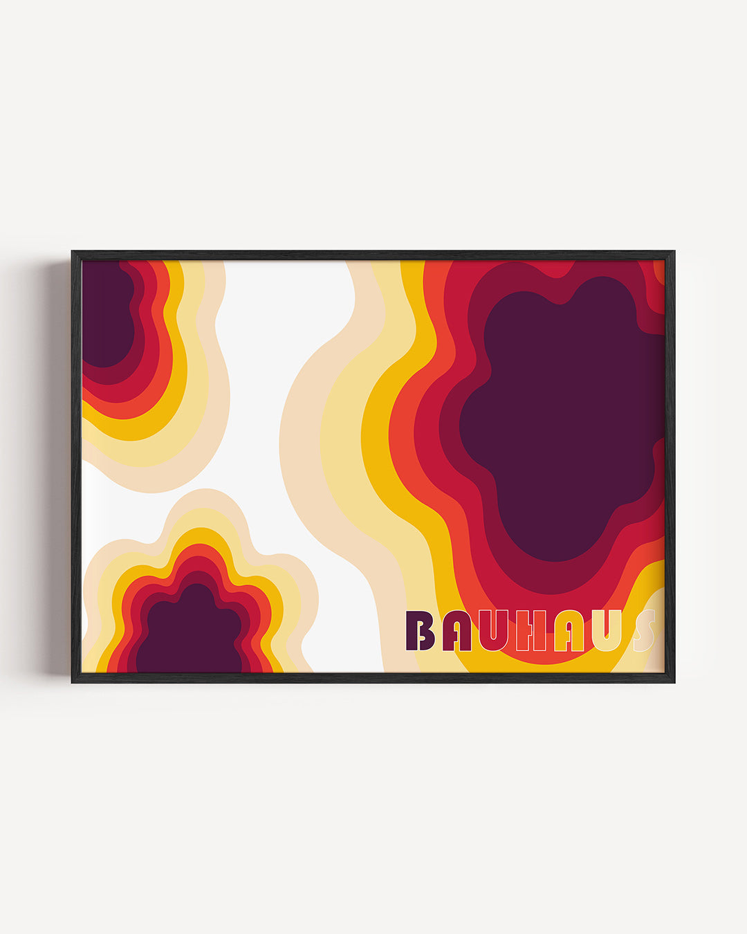 Vorm en kleurvlakken – liggende Bauhaus poster als wanddecoratie