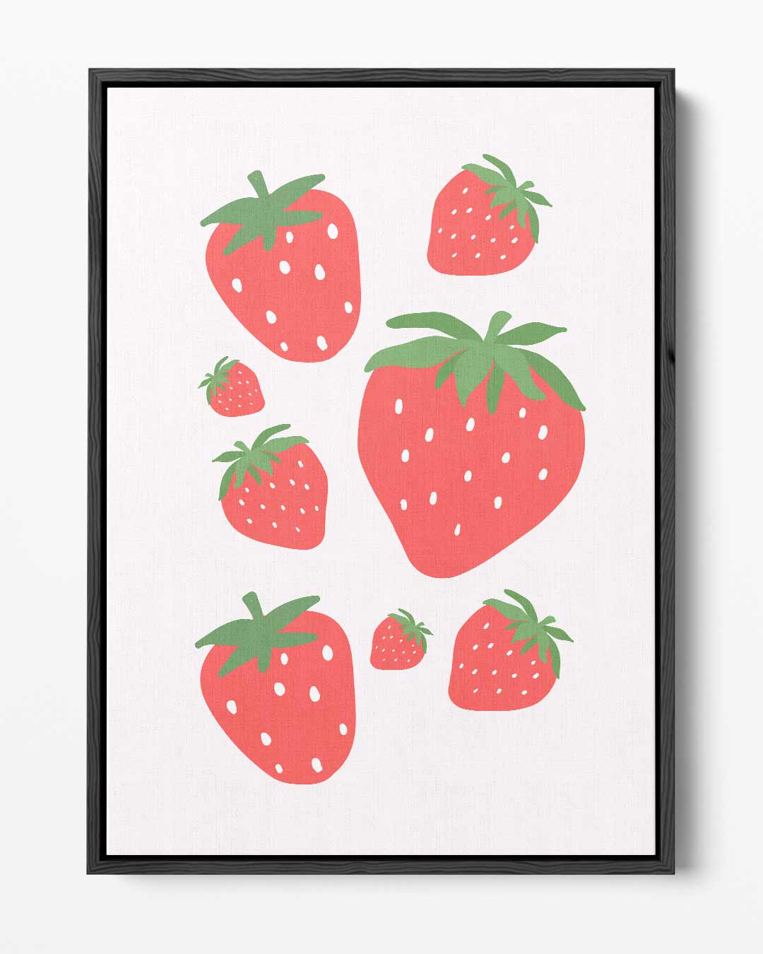 Speelse Aardbeien Illustratie – portret kunstwerk als wanddecoratie