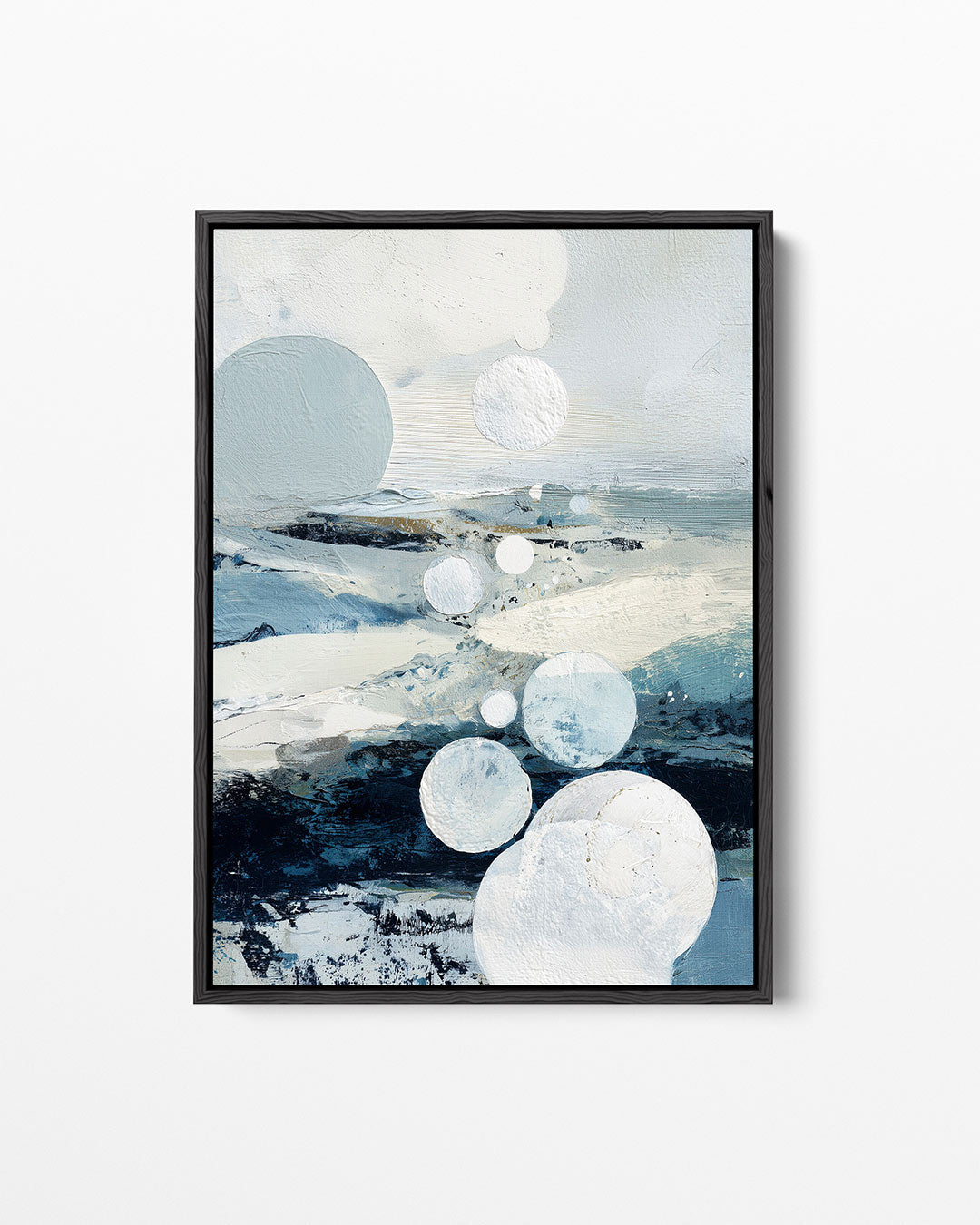 Cirkelvormen en landschap – staand wanddecoratie kunstwerk