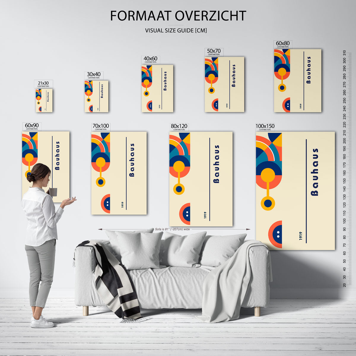 Vormen en vlakkenspel – geometrische poster in Bauhaus-stijl van WallArtistic