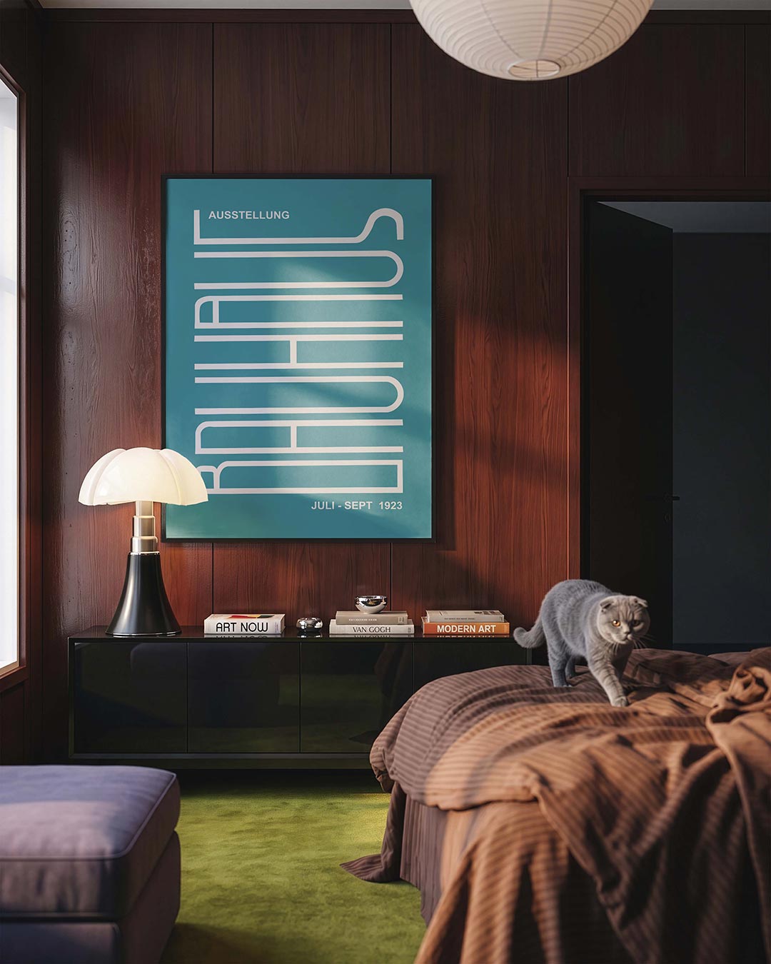 Lijnen en vlakken – geometrische Bauhaus poster in staand formaat
