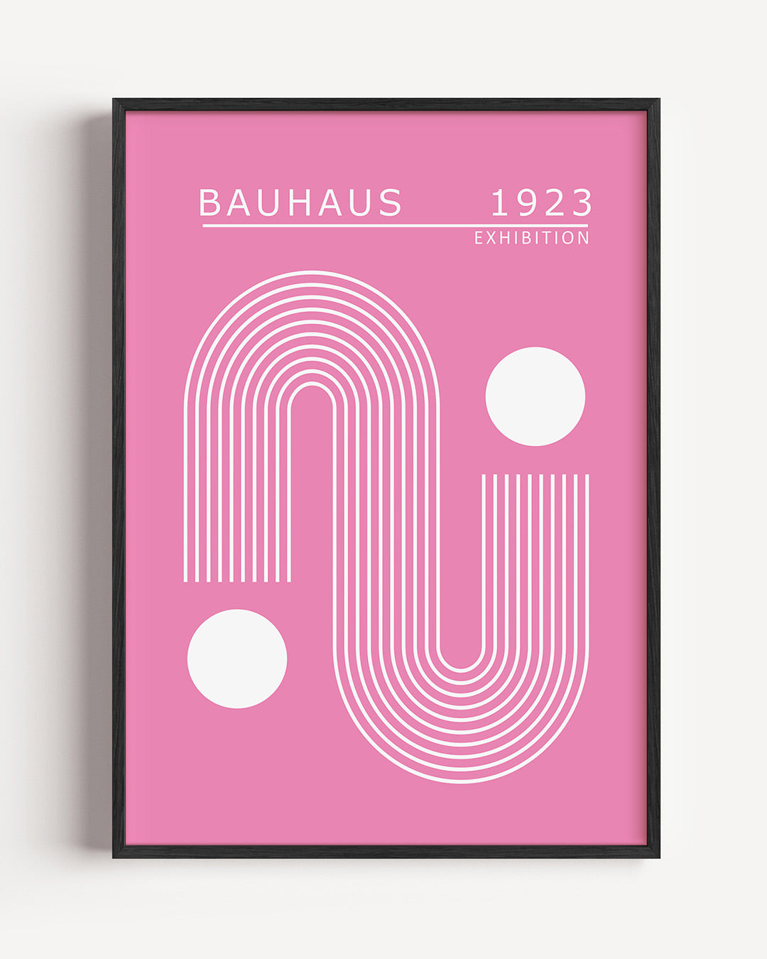 Lijnen en cirkelvormen – staande Bauhaus poster als wanddecoratie
