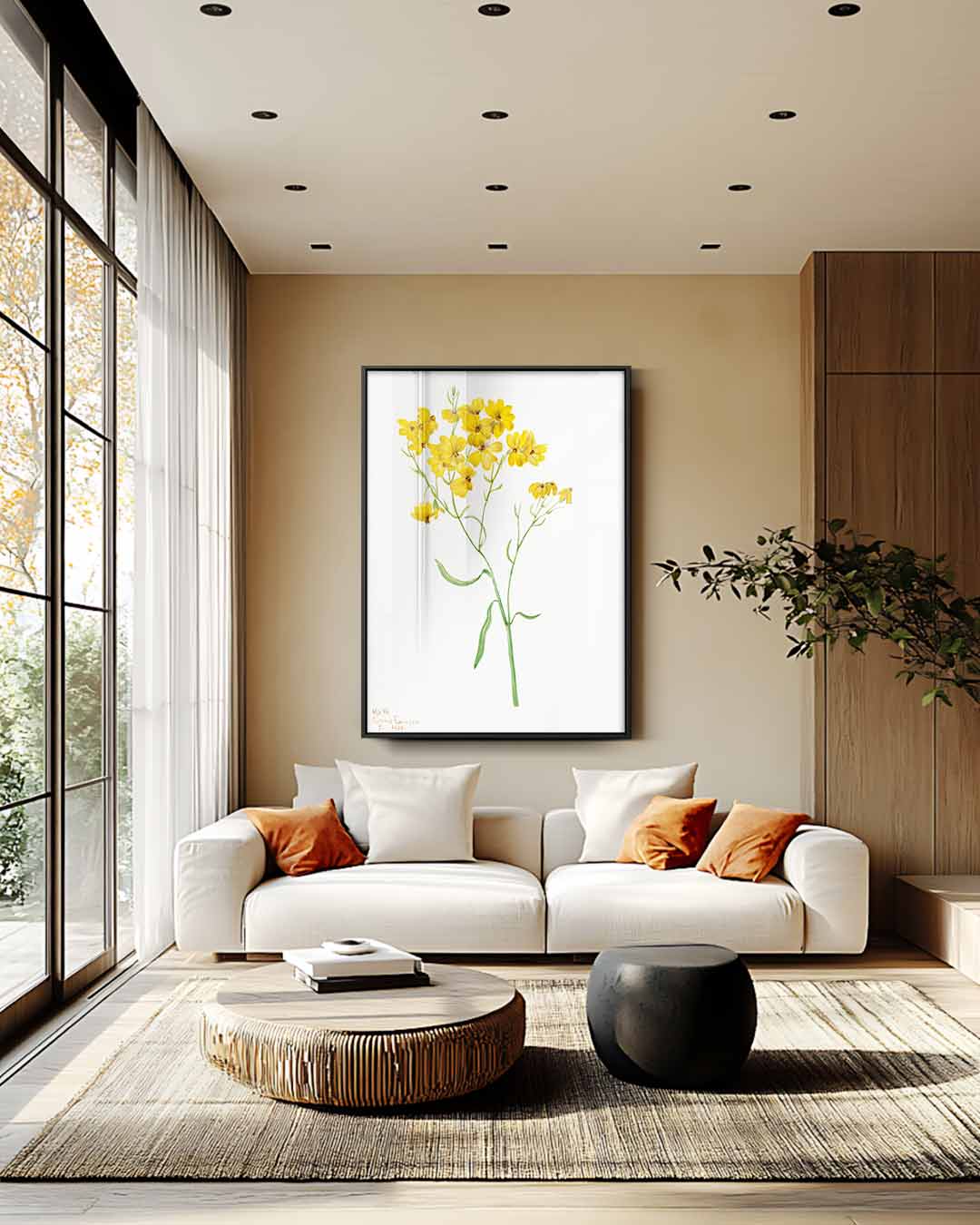 Zonneschijn in Bloei – staand kunstwerk voor modern interieur