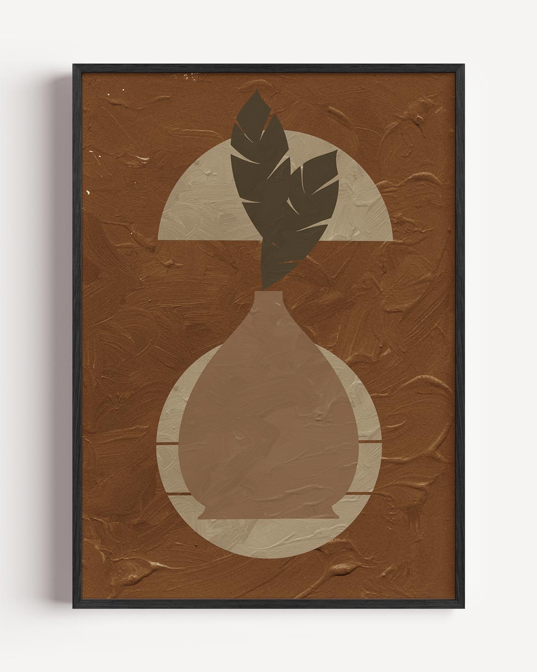 Aardetinten Vaas – abstracte portret poster als wanddecoratie