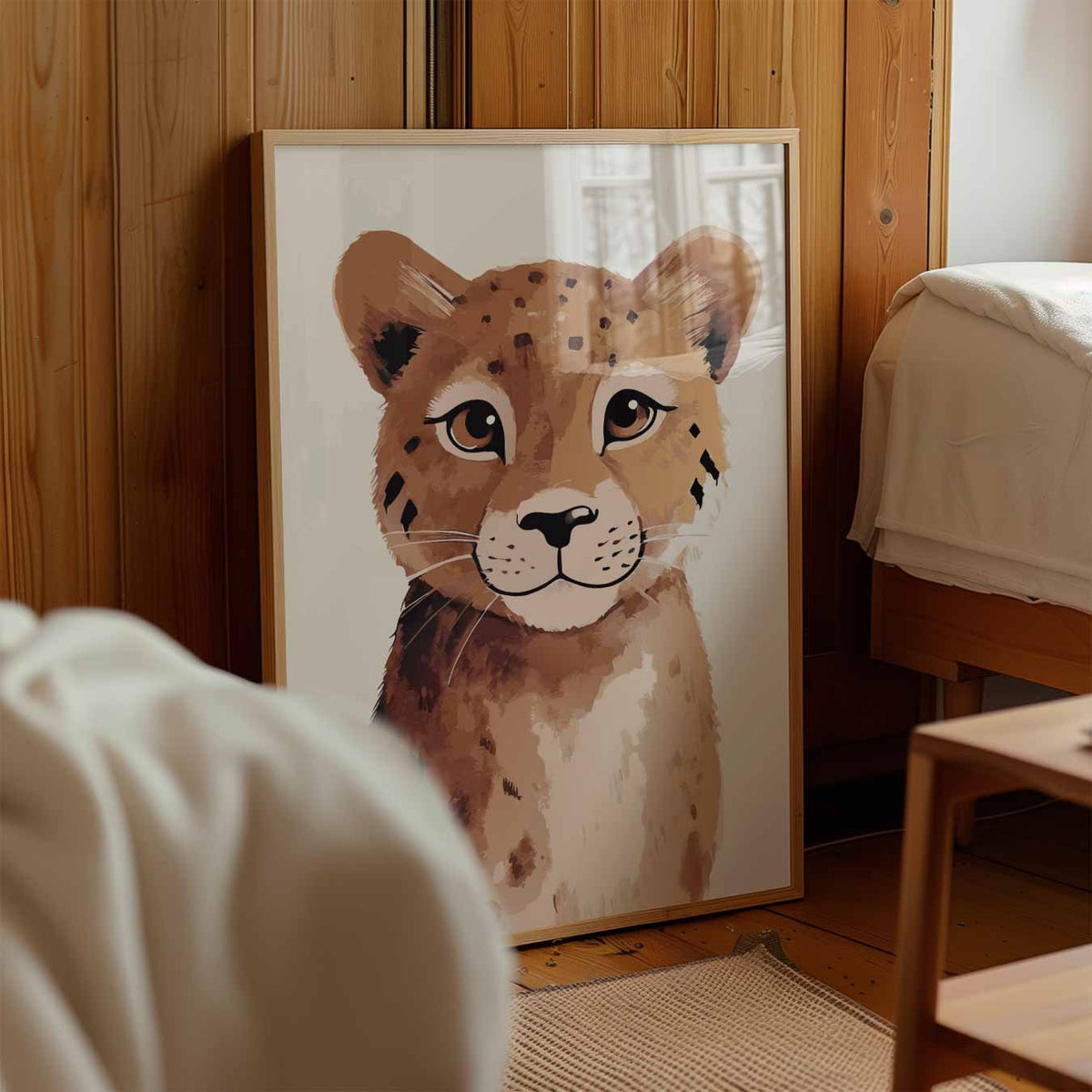 Schattige Cheetah – kinderposter in staand formaat