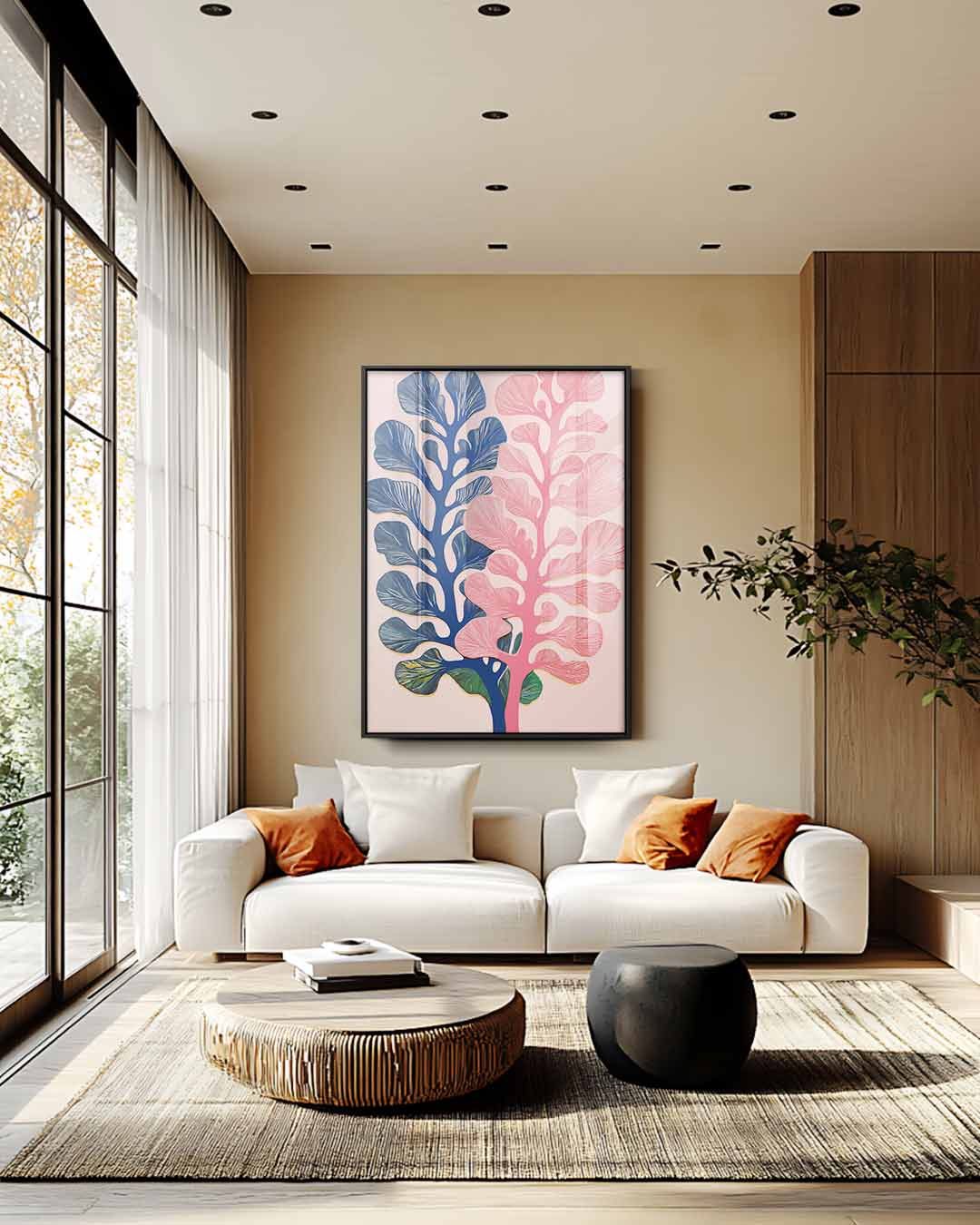 Bloeiende Fantasie – plexiglas wanddecoratie in portret formaat
