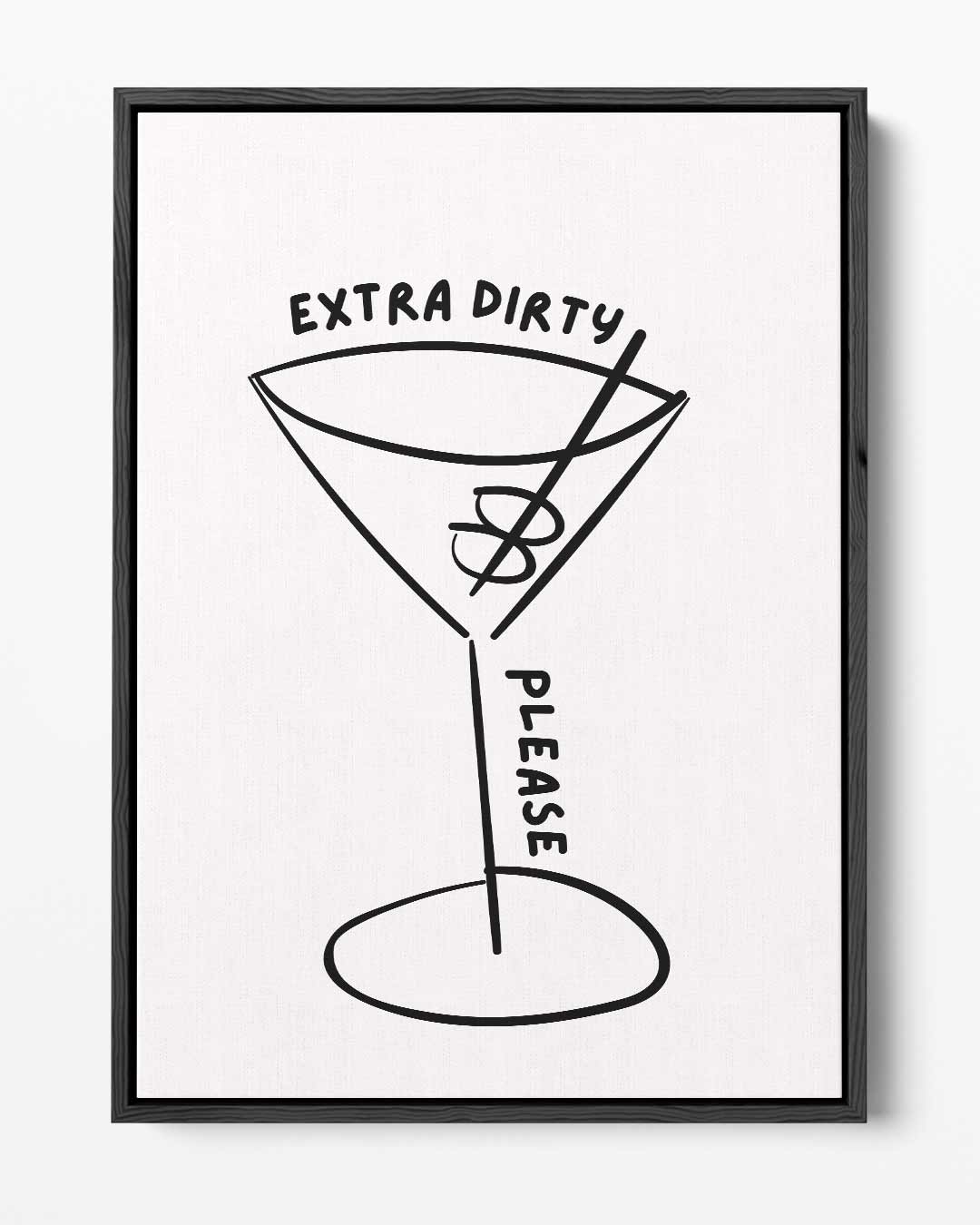 Extra Dirty Cocktail Illustratie – portret kunstwerk als wanddecoratie