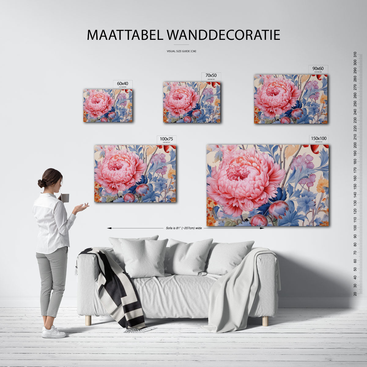 Bloemrijke compositie – kunstwerk op canvas, dibond of plexiglas
