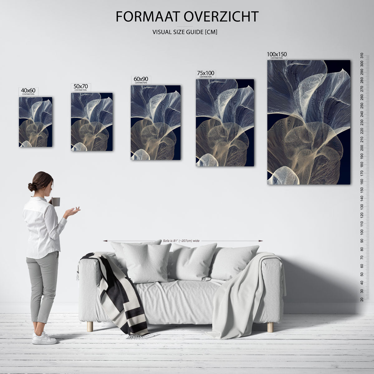 Organische lijnen – staande wanddecoratie van WallArtistic