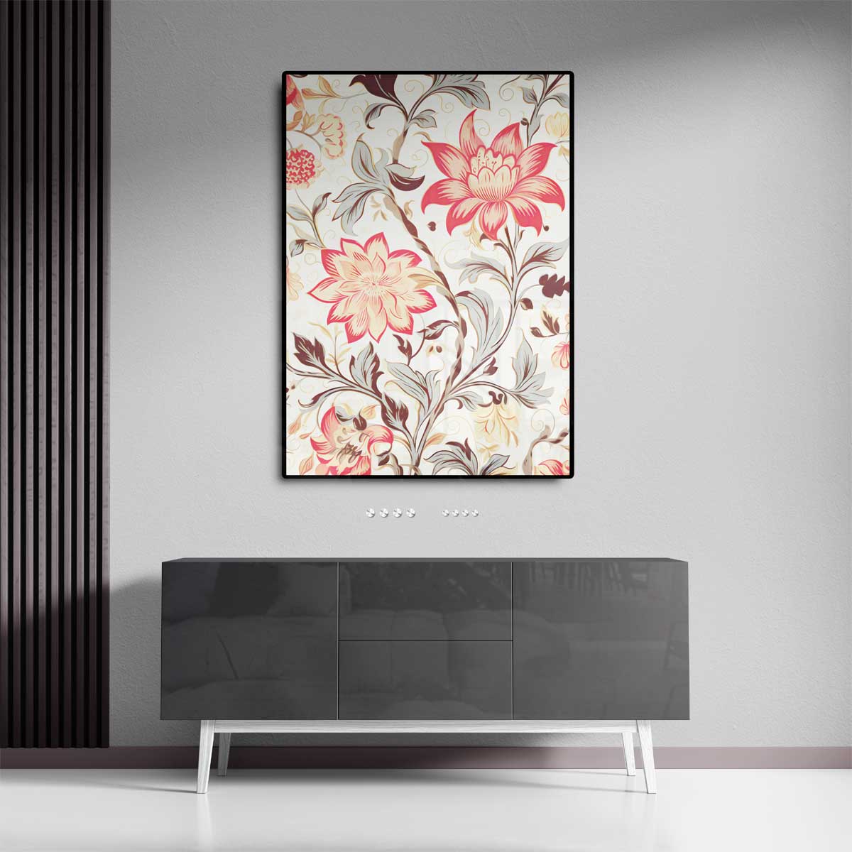 Vrolijk Bloemenpatroon – canvas kunstwerk als wanddecoratie