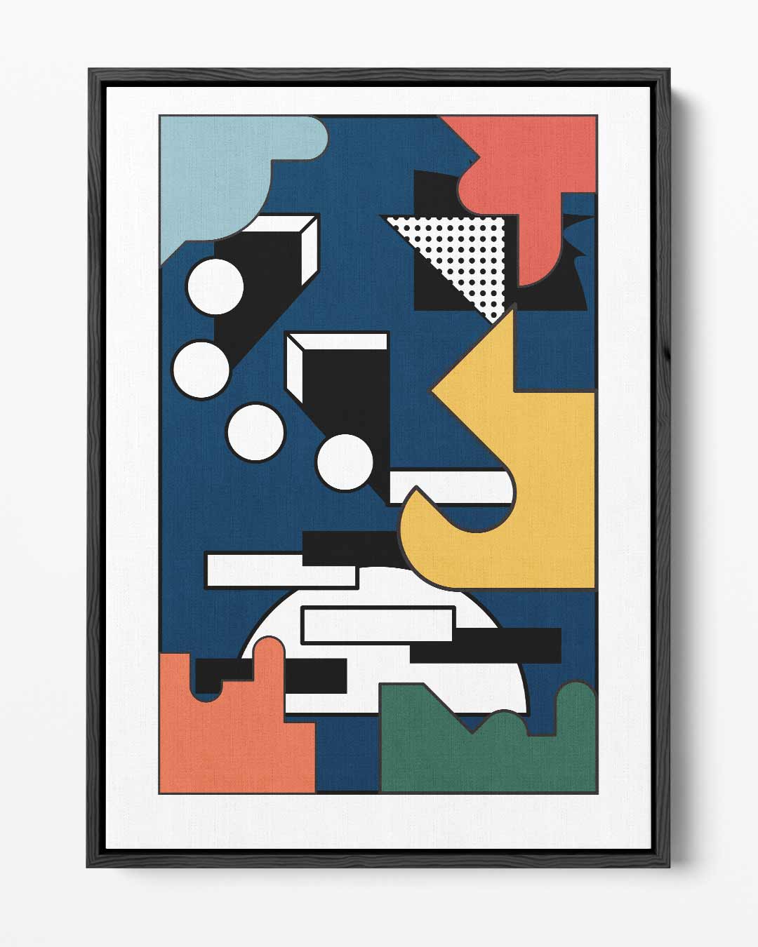Moderne Geometrische Stijl – portret kunstwerk als wanddecoratie