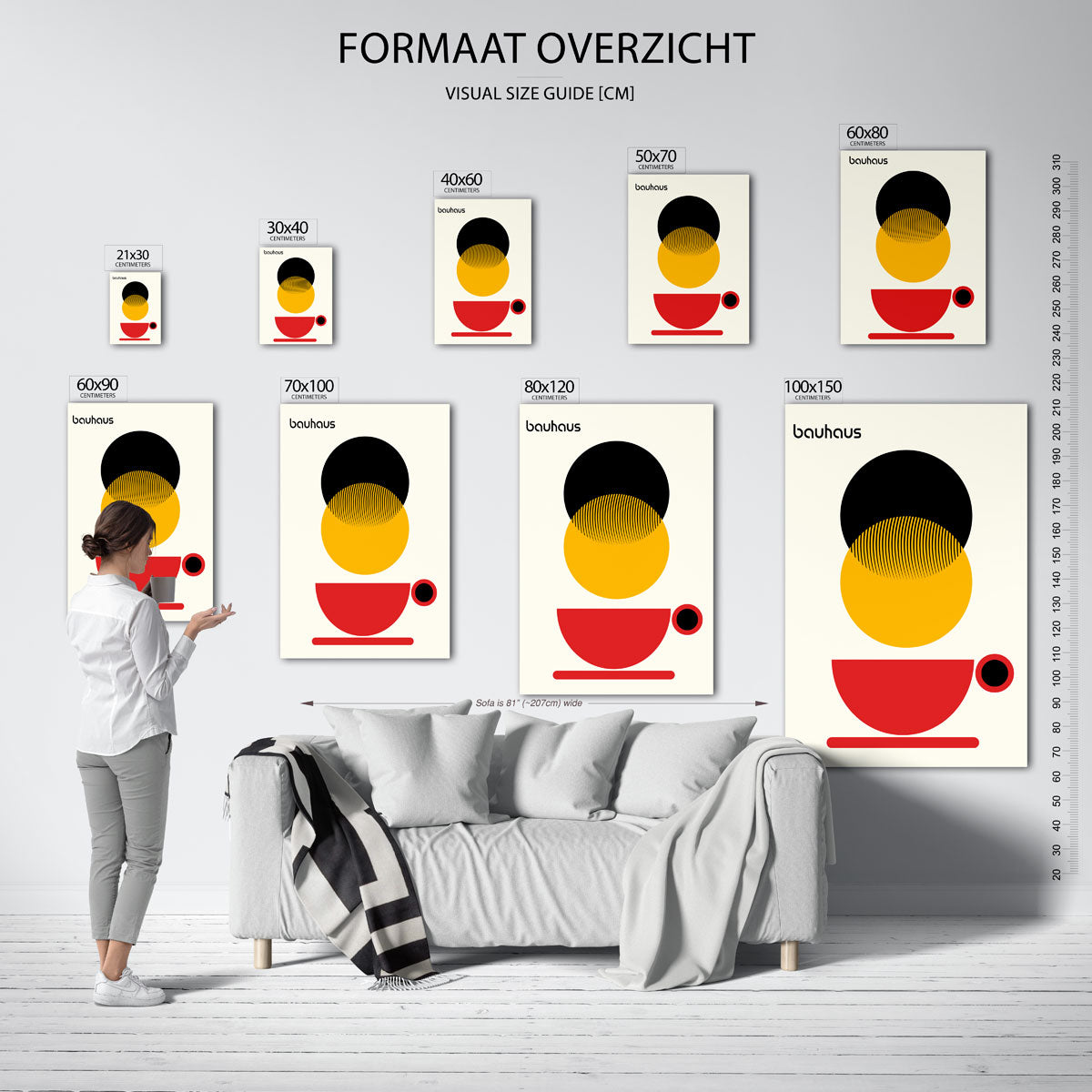 Vorm en balans – geometrische poster in Bauhaus-stijl van WallArtistic