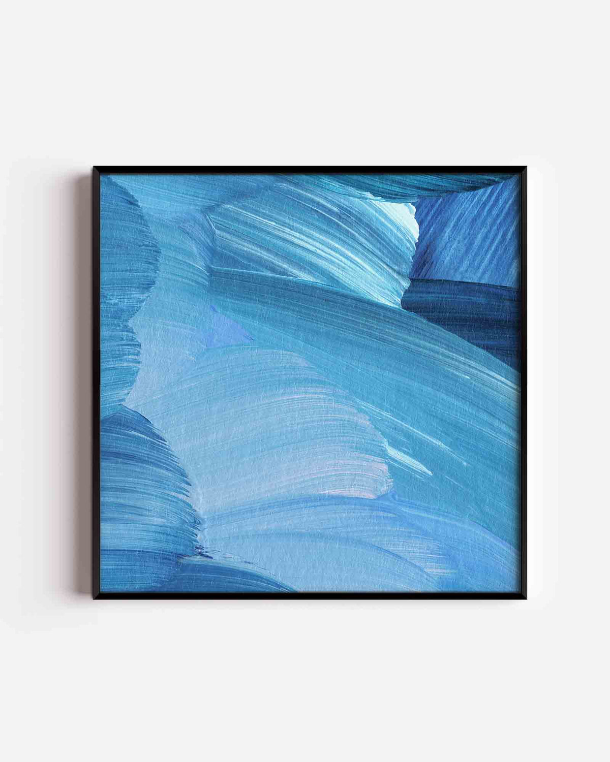 Blauwe penseelstreken – schilderkunst vierkante poster als wanddecoratie