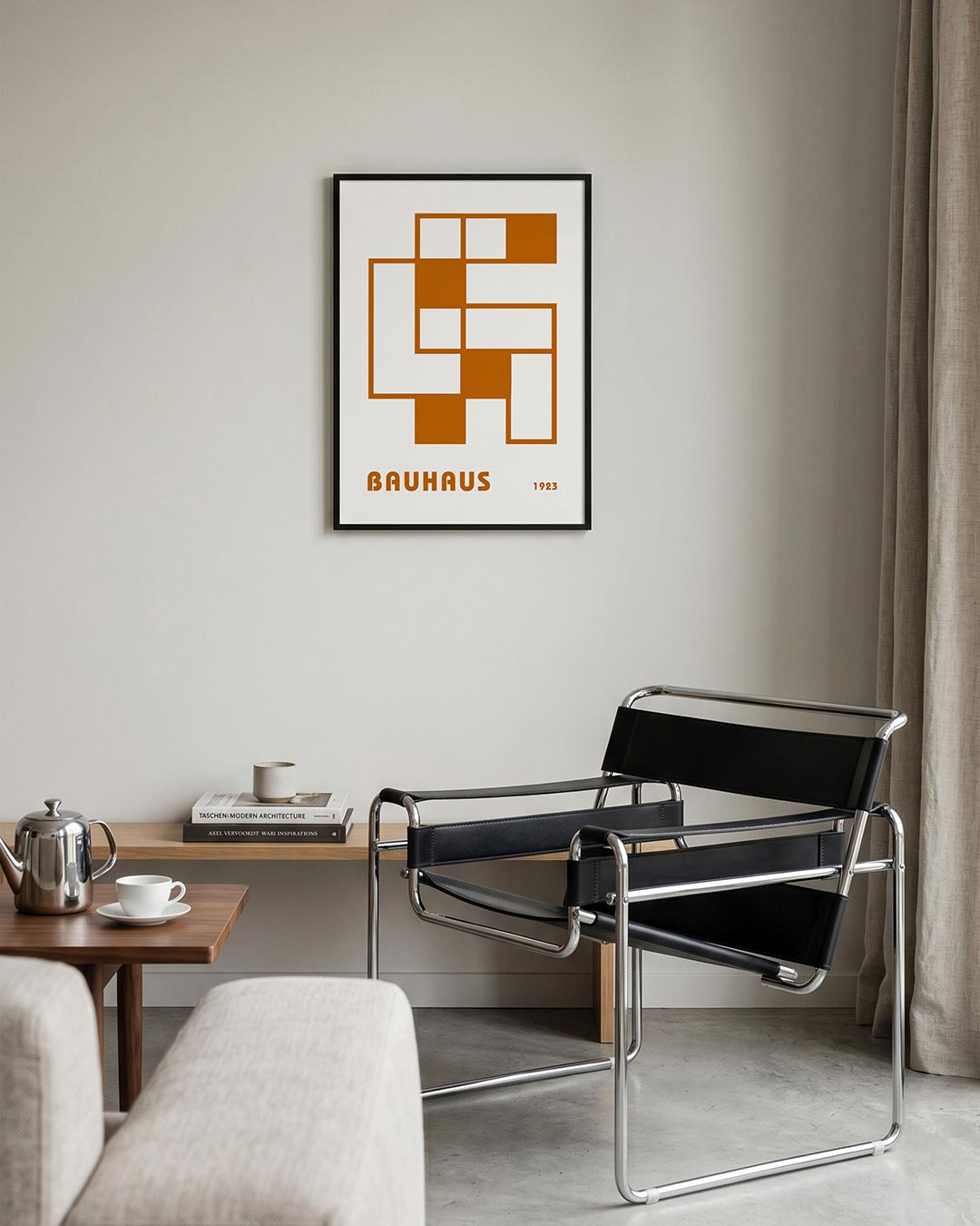 Vormstructuur en lijnen – geometrische Bauhaus poster in staand formaat