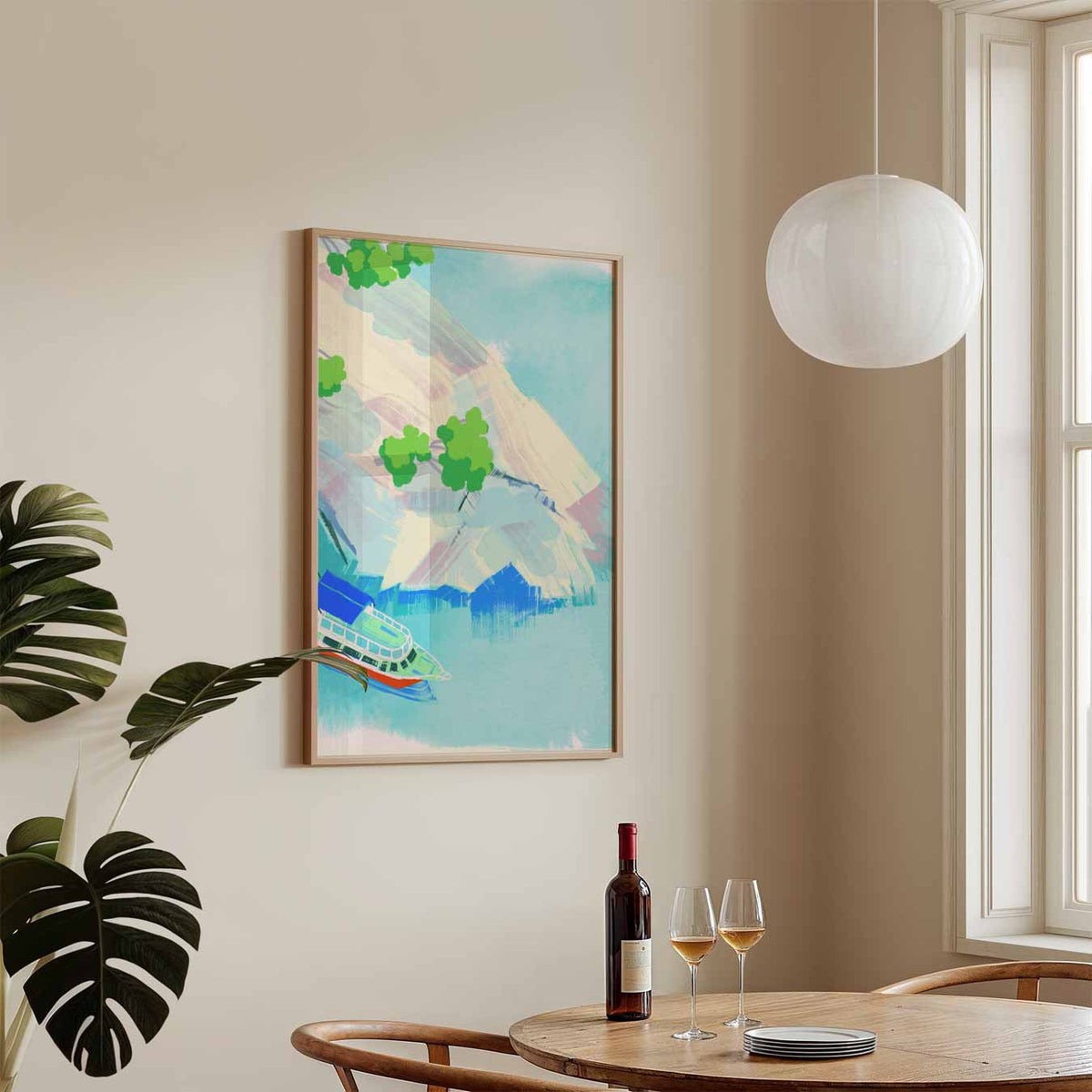 Kleurrijke Cruise Escape – staande Popart wanddecoratie van WallArtistic