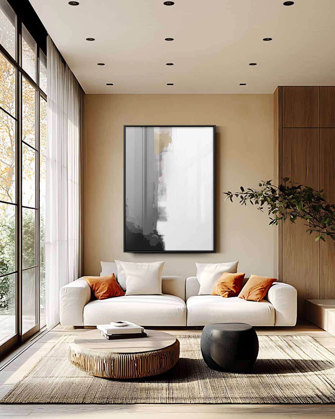 Mystieke Grijstinten – staande wandkunst voor woonkamer of interieur