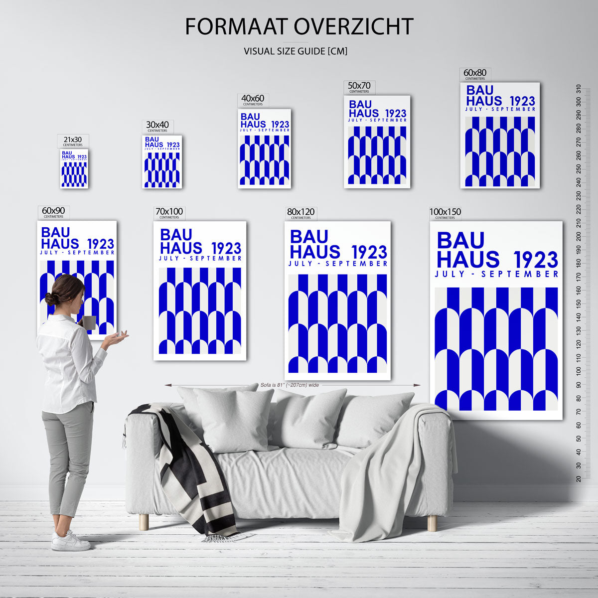 Vormritme en kleur – geometrische poster in Bauhaus-stijl van WallArtistic