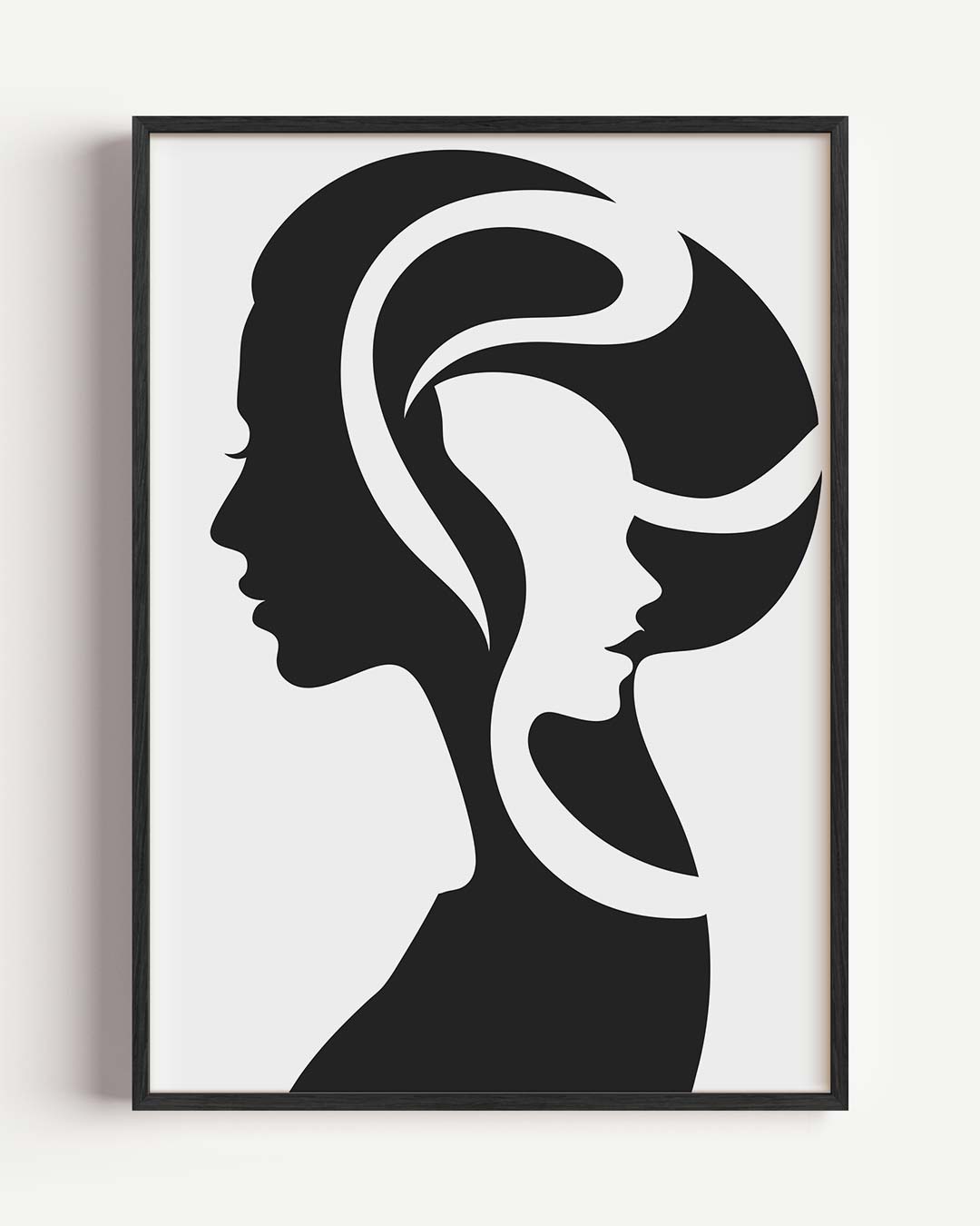 Vrouwelijke Silhouetten Kunstposter – kleurrijke abstracte portret poster als wanddecoratie