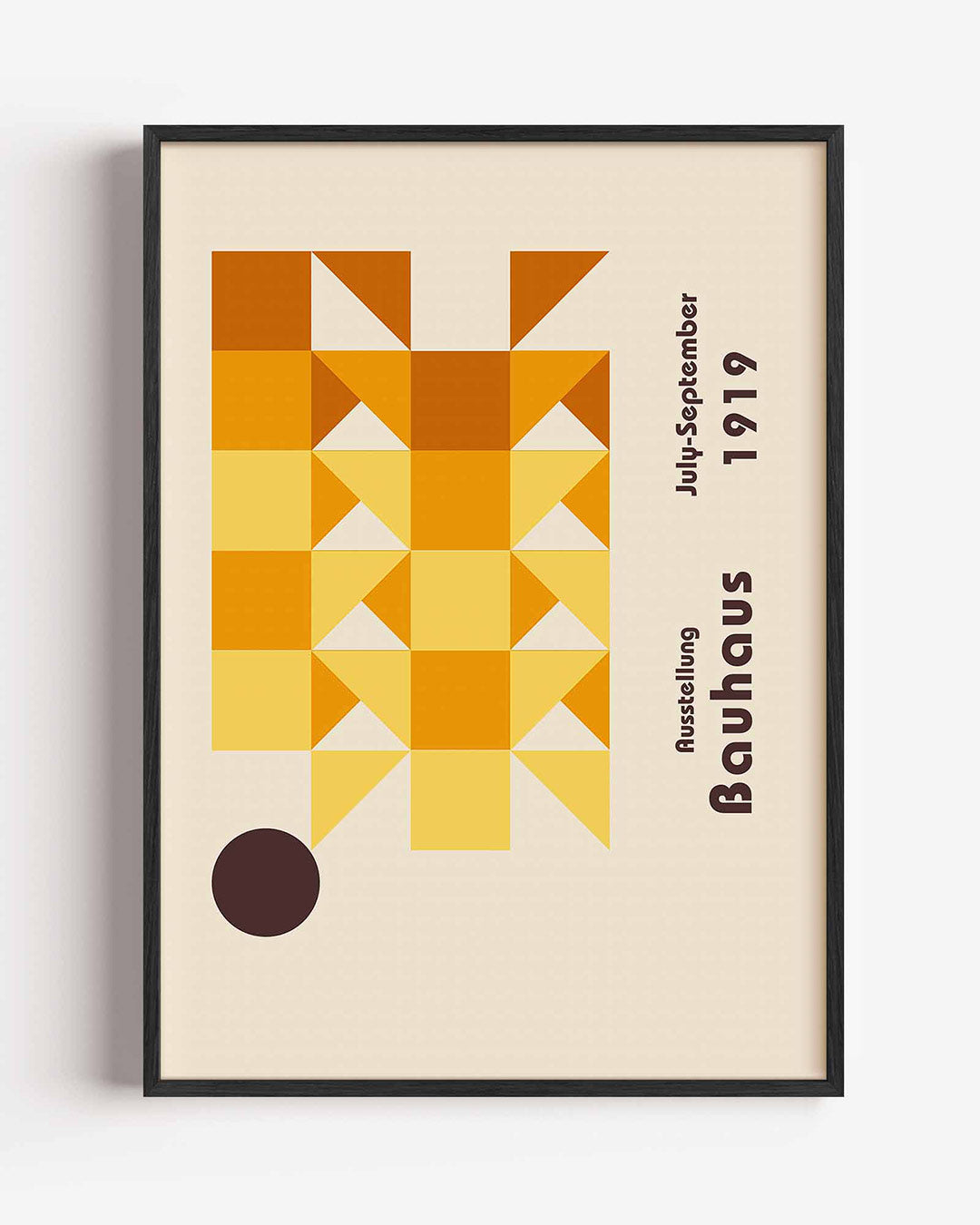 Vormritme en kleur – staande Bauhaus poster als wanddecoratie