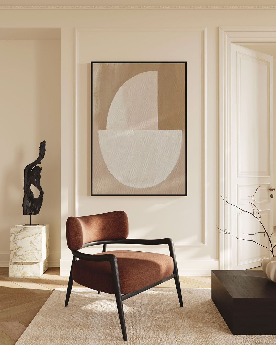 Geometrische vormen compositie – staand wanddecoratie kunstwerk